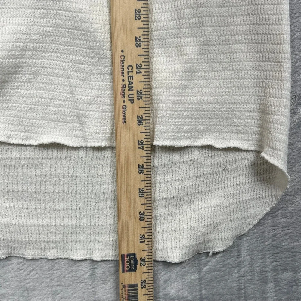 Hanes Thermal Shirt Men L White Vintage Waffle Knit Long Sleeve Base Layer USA
